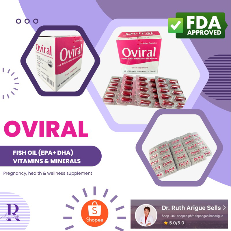 OVIRAL FISH OIL (EPA + DHA) MULTIVITAMINS AND MINERALS SOLD PER 30 PCS