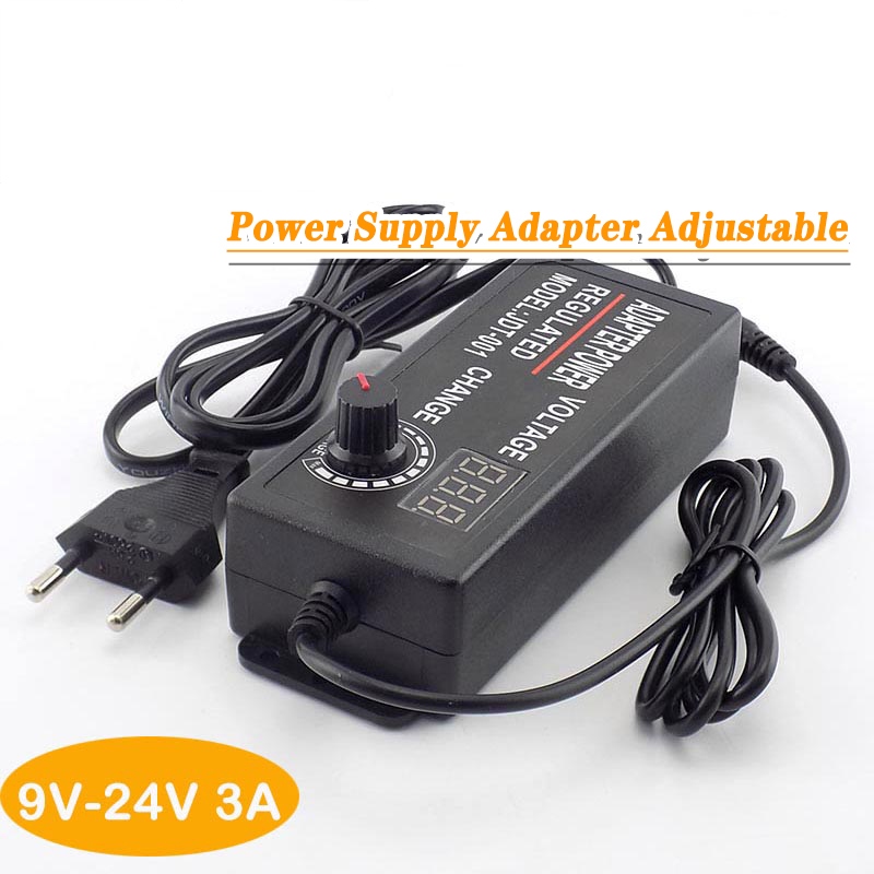 Power Supply Adapter Ac/Dc 100-220v To Dc 9-24v 3a Adjustable Power ...