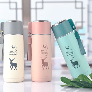 350/450ml Coffee Straw Cup With Lid Heat-Resistant Water Bottle Beer  Drinkware Coffee Mug With Straw Deer Printed Leather Glass - AliExpress