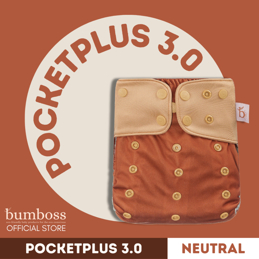 Bumboss POCKETPLUS 3.0 NEUTRALS Pocket Cloth Diaper with Rolled Side