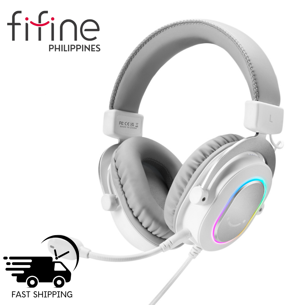 FIFINE H6W AmpliGame White USB Gaming Headset For PC Headphones With ...