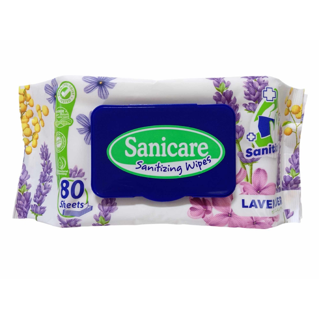 Cod Sanicare Cleansing Wipes Lavender 80 Sheets Shopee Philippines 7143