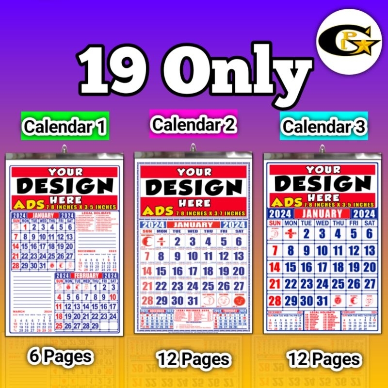 Calendar 2024 COMMERCIAL CALENDAR 2024 FREE LAYOUT 8.5" x 13