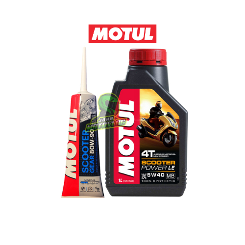 MOTUL SCOOTER POWER LE 5W40MB + MOTUL Gear Oil 80w90 Bundle Shopee