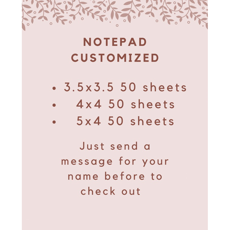 Customized Notepad 50 sheets minimalistic design with your Name ...