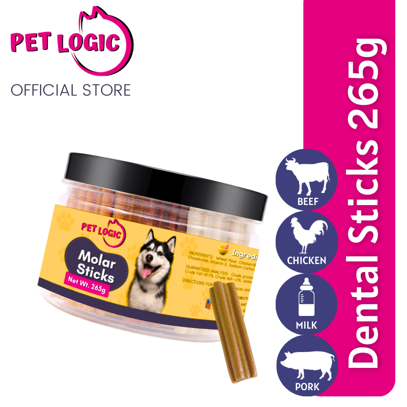 Pet Logic Star Sticks Dental Chews Jar 265g Dog Treats For Puppy