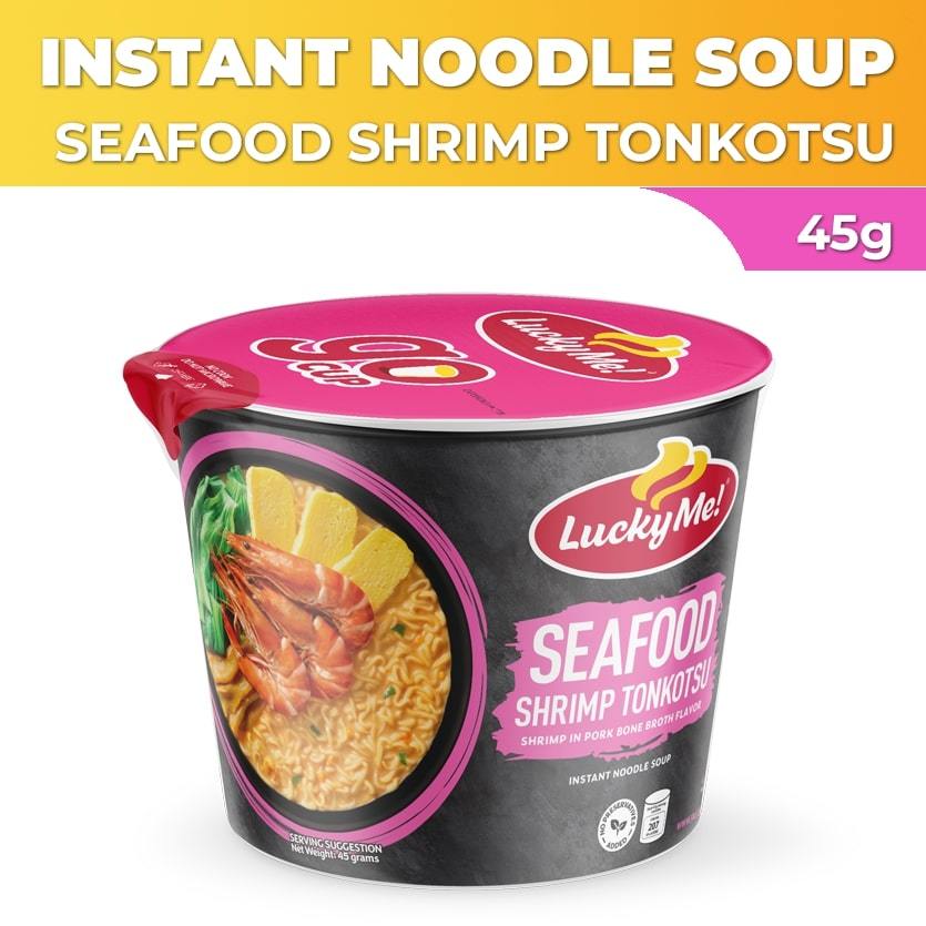 Lucky Me! Go Cup Instant Noodles Seafood Shrimp Tonkotsu 45g Shopee