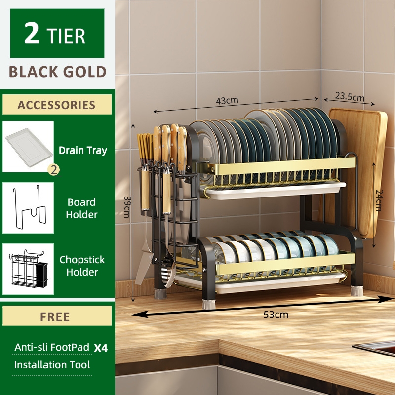 Dish Drainer Kitchen Dish Rack Plate Organizer Storage Dish Drying Rack