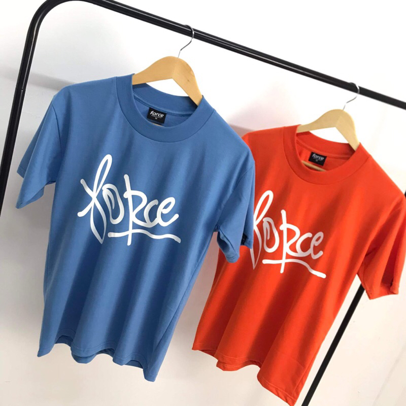 Force script tee - Tangerine & Sky Blue | Shopee Philippines