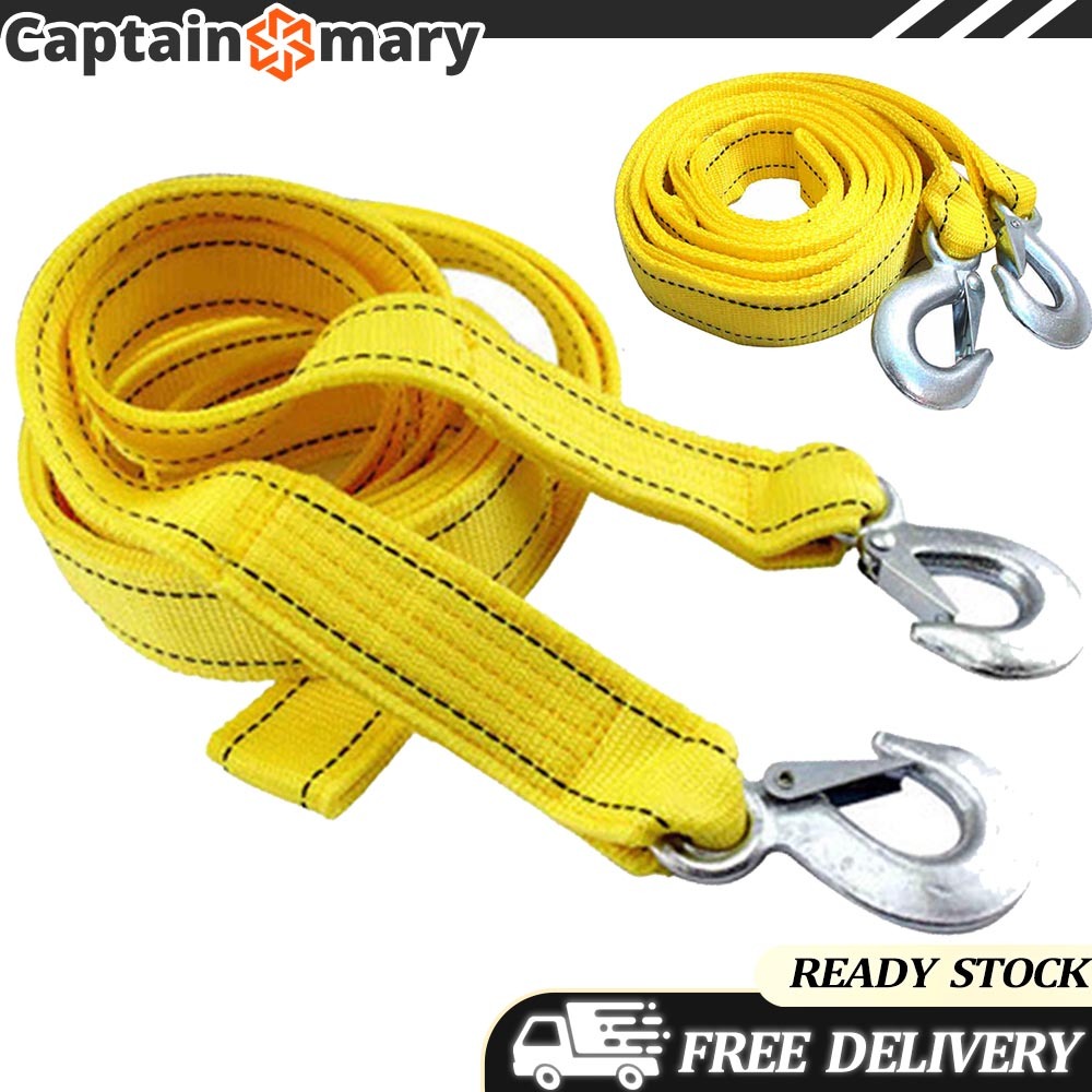 3M 4M Towing Rope Heavy Duty For Car Motorcycle With Hooks | Shopee ...