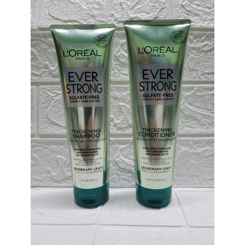 L'OREAL EVER STRONG DULFATE FREE THICKENING SHAMPOOO / CONDITIONER