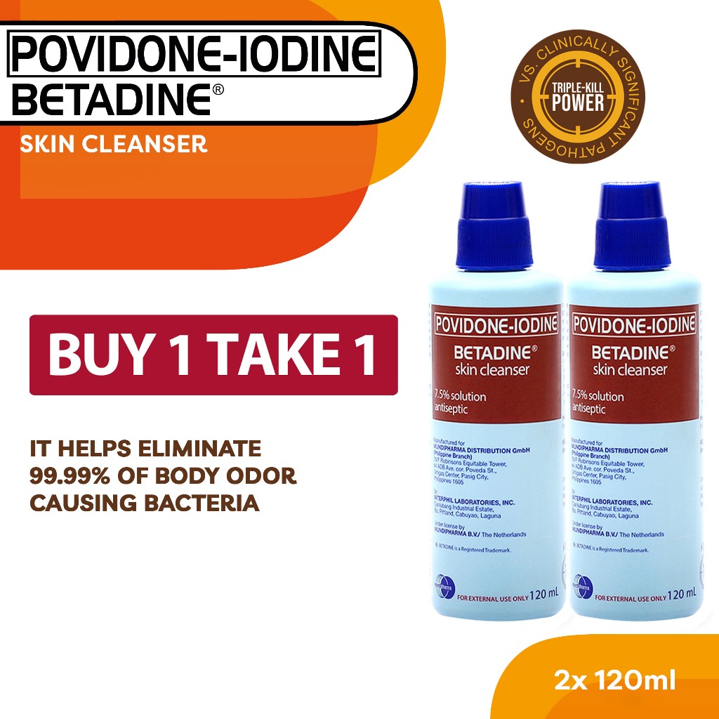 BUY 1 TAKE 1 BETADINE® (Povidone-Iodine) Skin Cleanser 60mL | Shopee ...