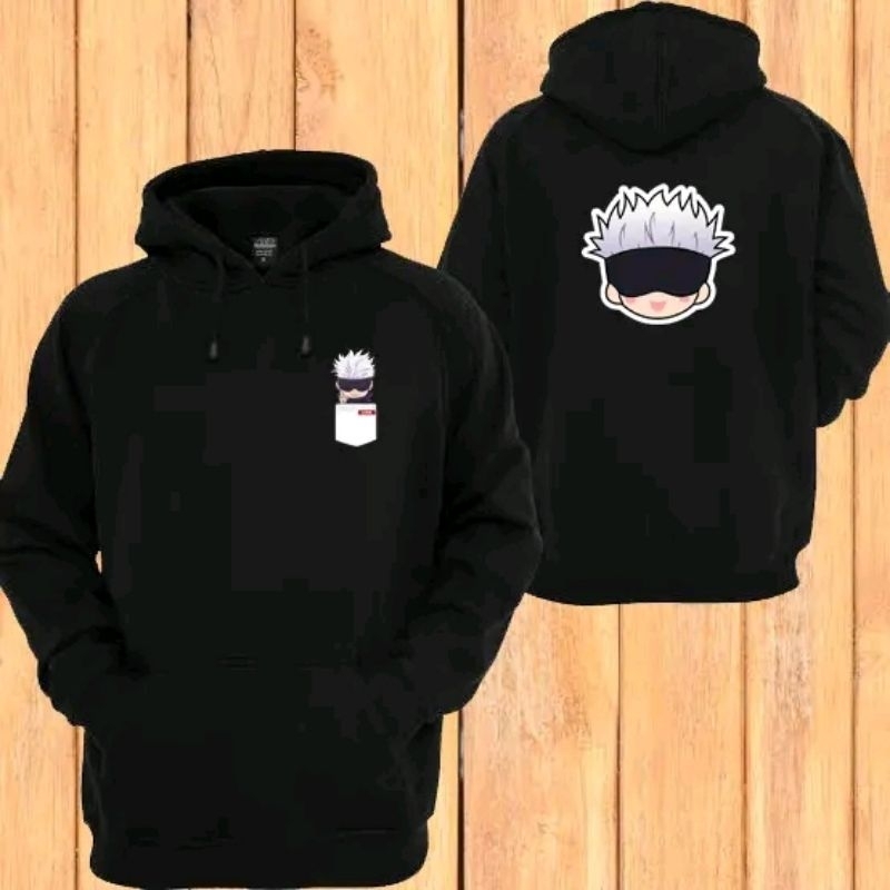 SATORU GOJO HOODIE JACKET ASIAN SIZE FRONT BACK PRINT | Shopee Philippines