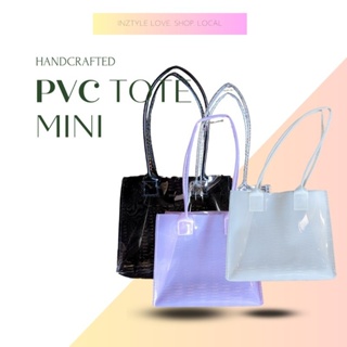 LOVE Print PVC Thick Tote Bags For Women Casual Portable Handbag