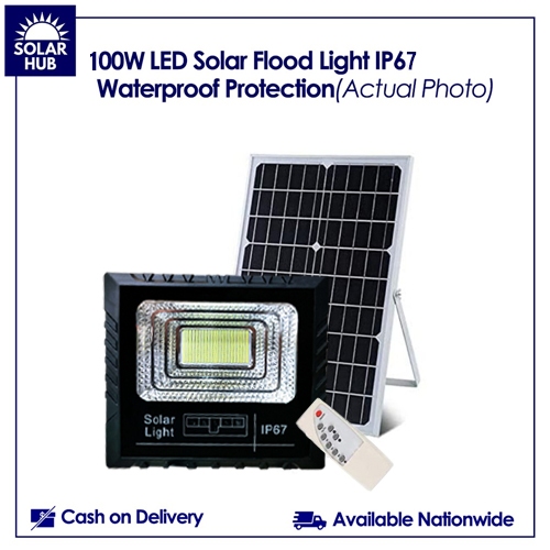 100W LED Solar Flood Light IP66 Waterproof Protection w Remote