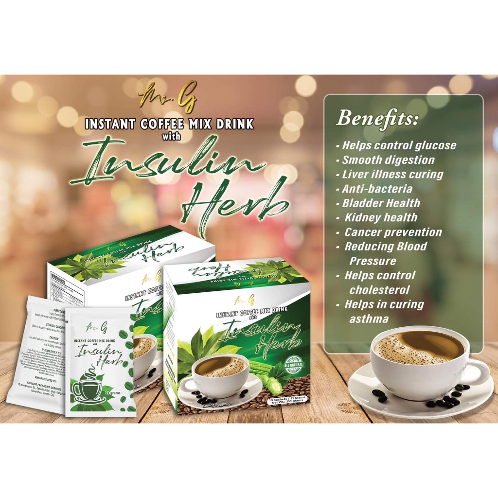 1BOX MS. G INSTANT COFFEE WITH MIX DRINK WITH INSULIN HERB COFFEE 10