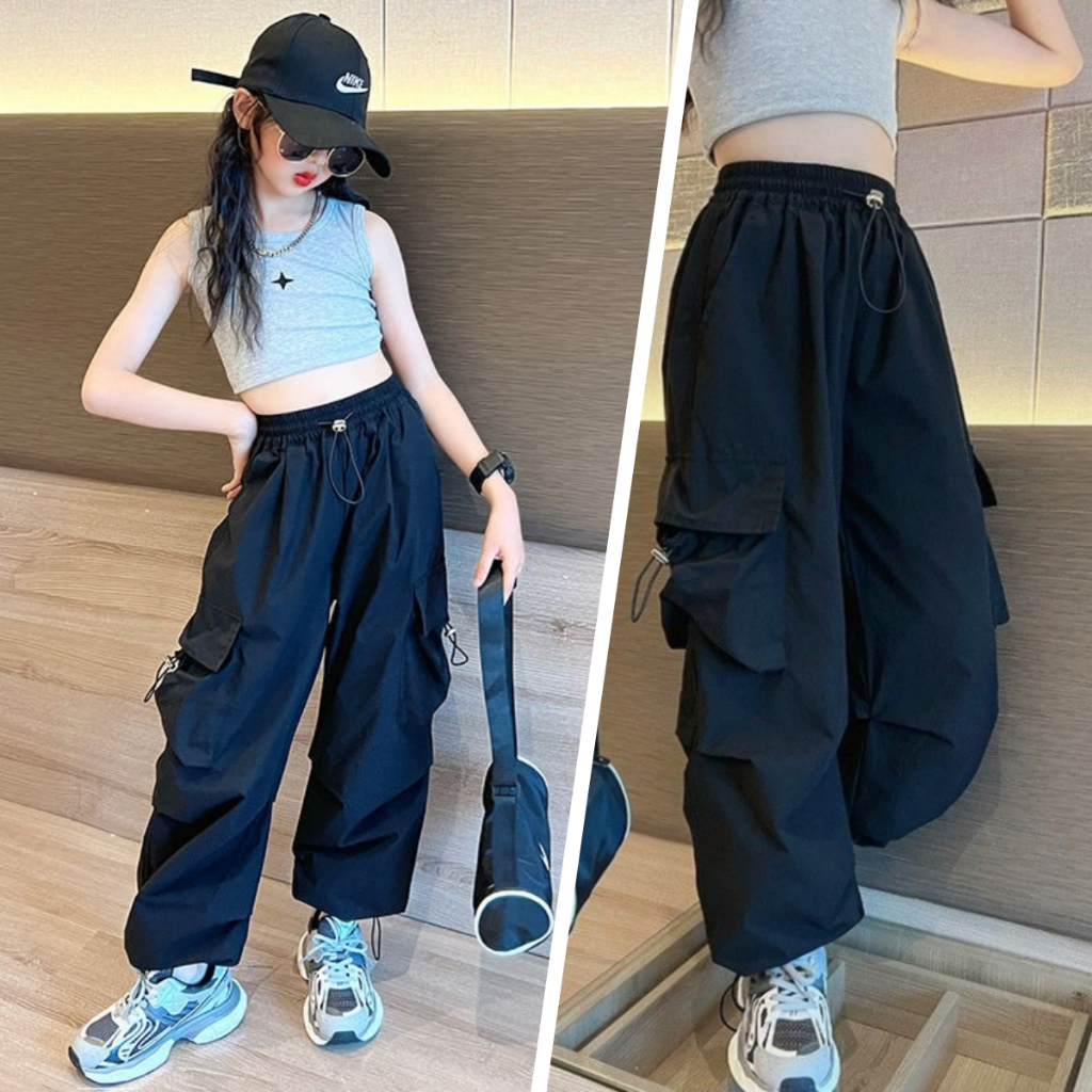 Cargo Pants For Kids Girl 4 Multipockets Antimosquito Jogging Pants
