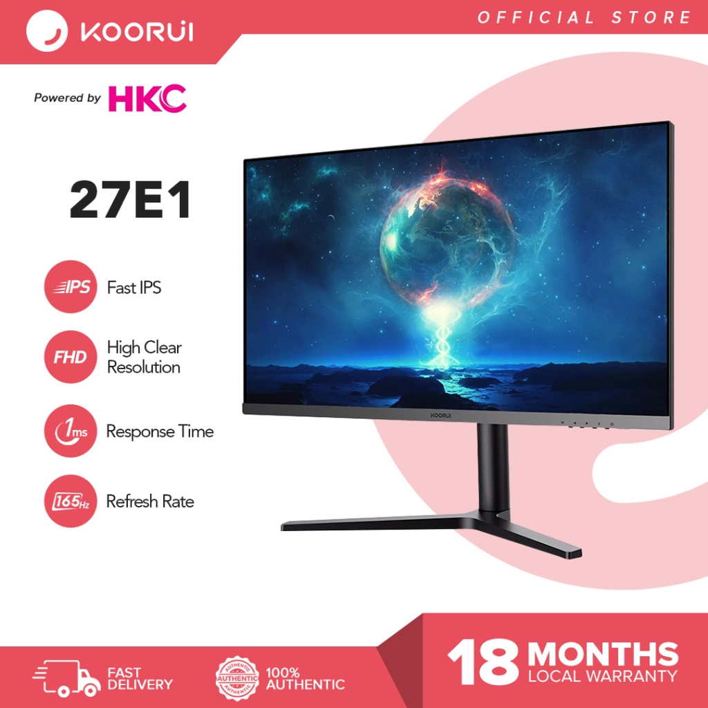 Koorui 27e1 Powered by Hkc Black 165 Hz Gaming Monitor 27E2 Blue 1 Ms ...