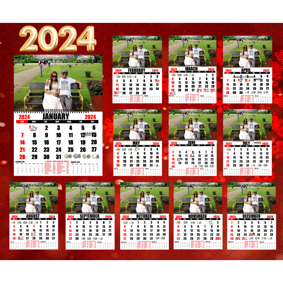 2024 Customized Calendar with Laminated Photo Shopee Philippines