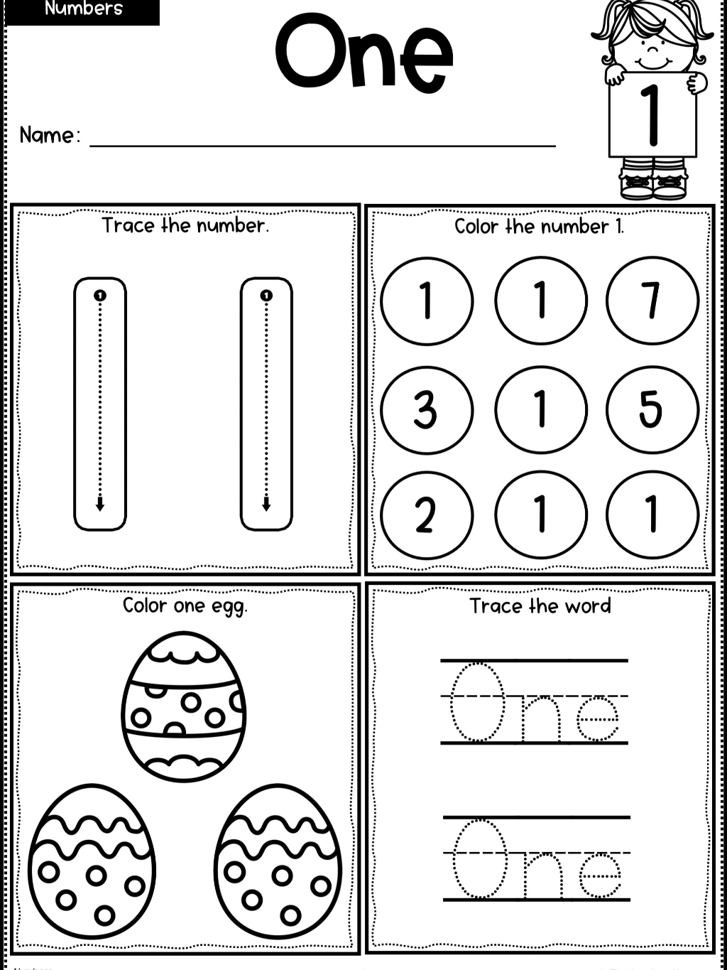 Preschool Number Worksheets: 1-10 with Tracing and Coloring | Shopee ...