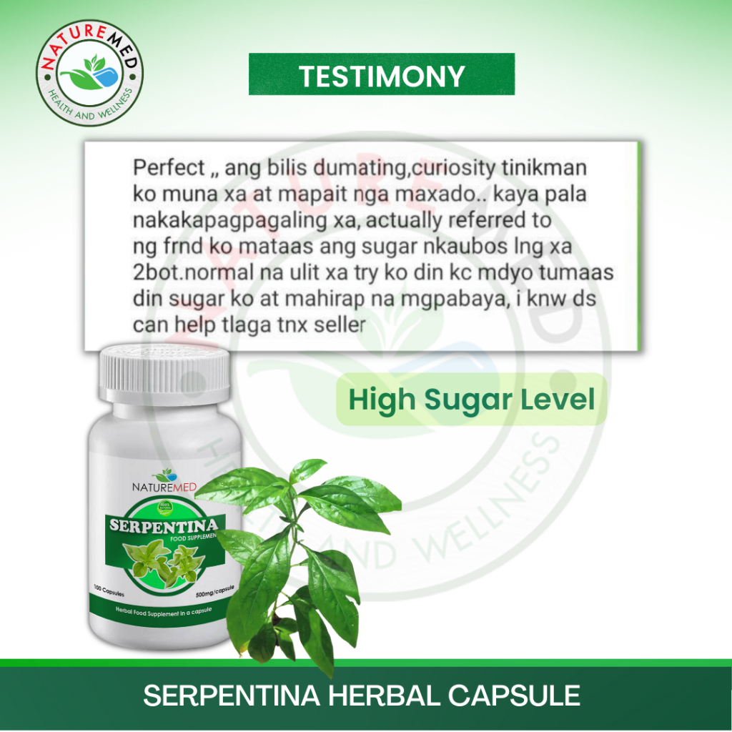 3 Bottles Naturemed Serpentina Capsule | 100 Capsules | 500mg | Shopee ...