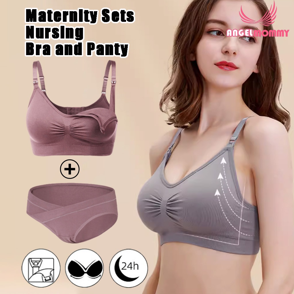 Nursing Bra Wireless Cotton Maternity Bra women Plus-size Front