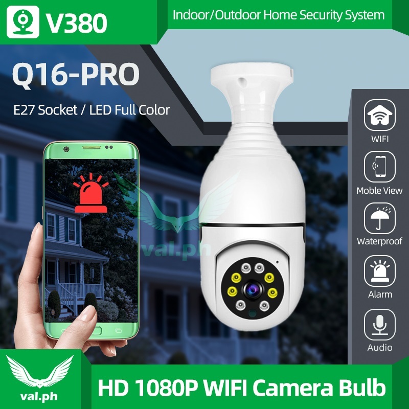 V380 Q16 CCTV Ip Camera WiFi Wireless Bulb Network Security 1080p Home