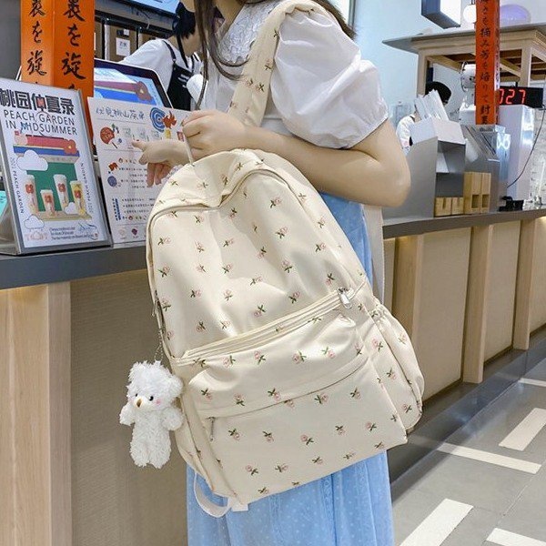 Korean Style Travel Bag Ladies Backpack Student Large Capacity Printed 