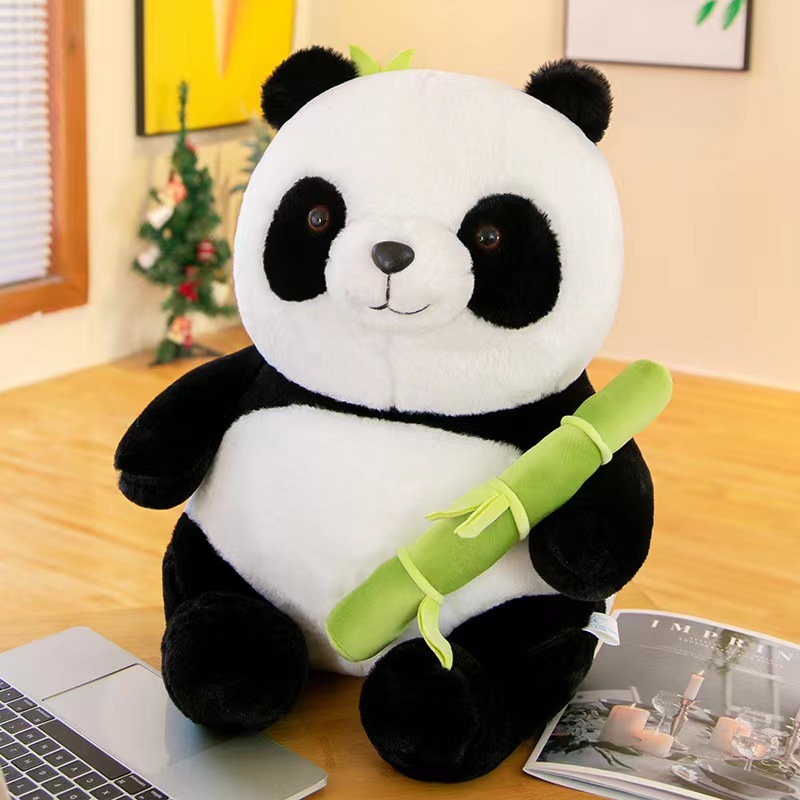 25cm Panda Stuffed Animal, Panda Plush Toy Cute Bamboo Tube Panda ...