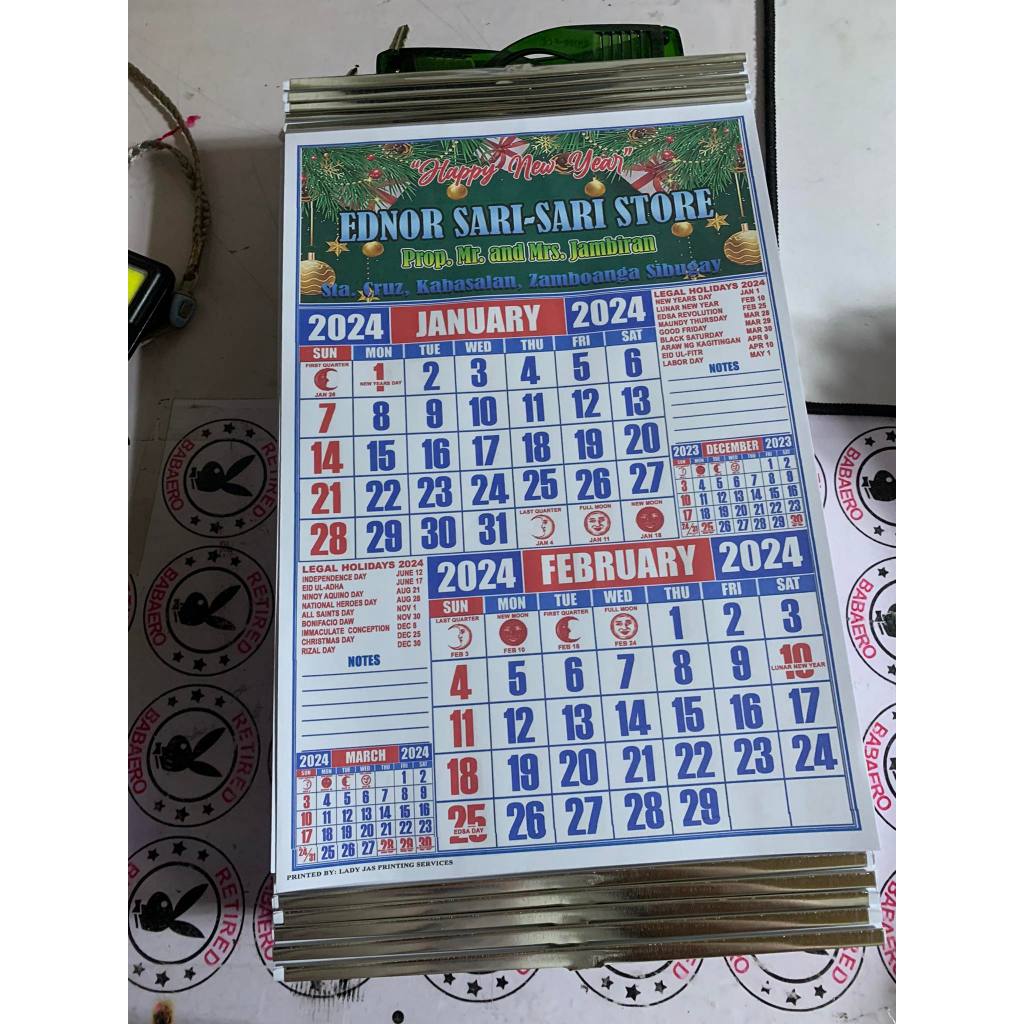 Commercial Calendar 2024 (10PCS) (30PCS) (50PCS) | Shopee Philippines