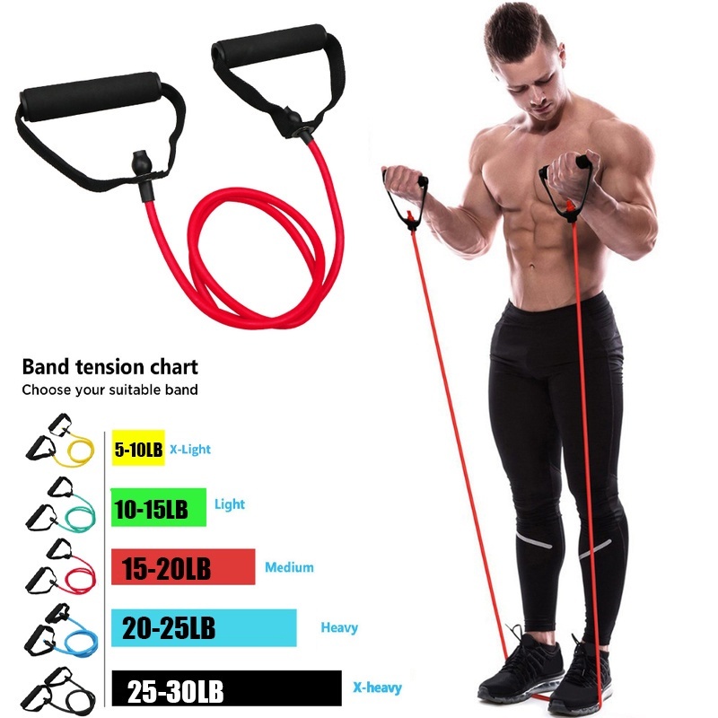 Elastic Resistance Band Fitness Equipment Yoga Pull Rope Rubber Tube ...