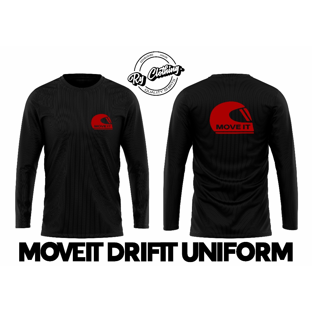 MOVE IT Uniform Black Dri-fit Rider Longsleeve Unisex | Shopee Philippines