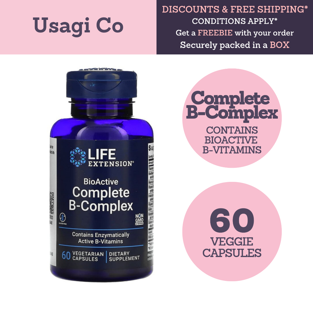 Life Extension, BioActive Complete B-Complex B Vitamins, 60 Vegetarian ...