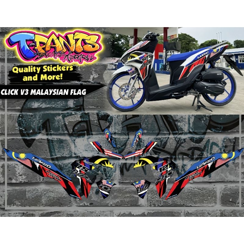 CLICK V3 VARIO MALAYSIAN FLAG STICKER DECALS Shopee Philippines