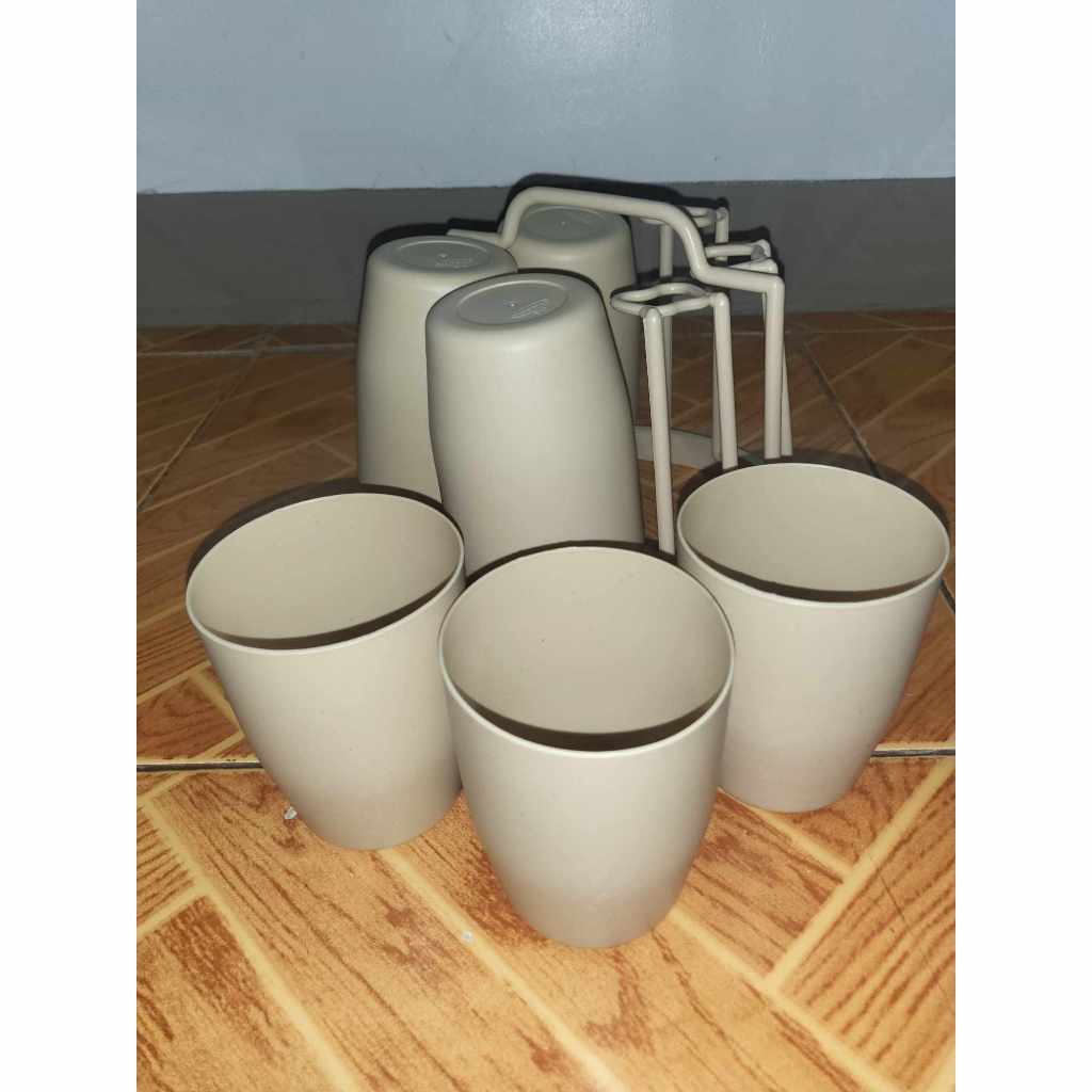 6PCS aesthetic mocha color drinking glasses - water drinkware - six ...