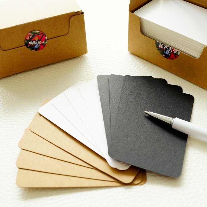 200PCS Kraft Paper Card Words Message Notes Paper Tags Double-Sided ...