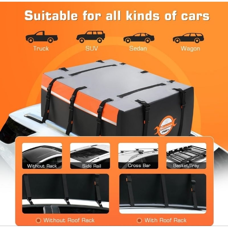 Sailnovo Rooftop Cargo Carrier 20 Cubic 1000D HeavyDuty PVC fabric