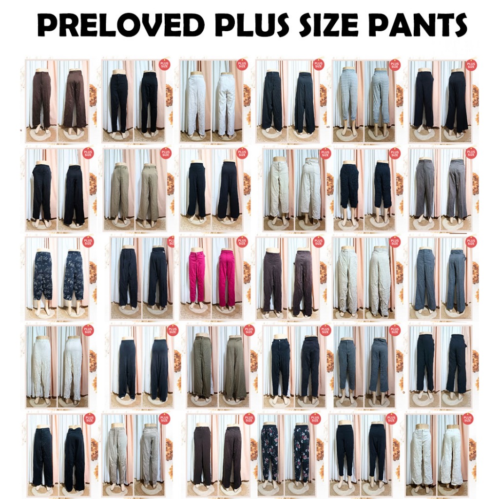 PRELOVED ASSORTED PLUS SIZE PANTS ( TROUSERS, OFFICE, GARTERIZED, JEANS ...