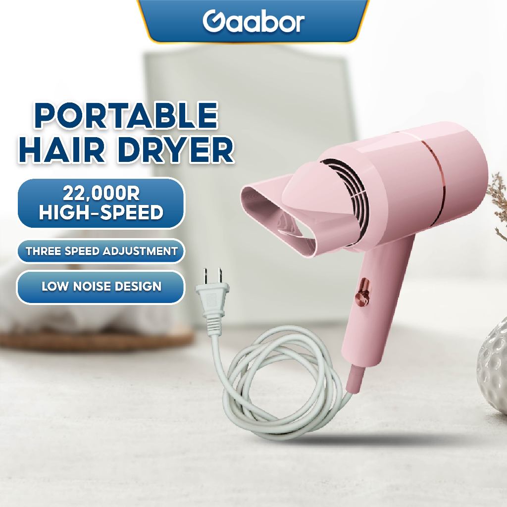 Gaabor Hair Dryer White/Pink with Overheating Protection and Third-Gear ...