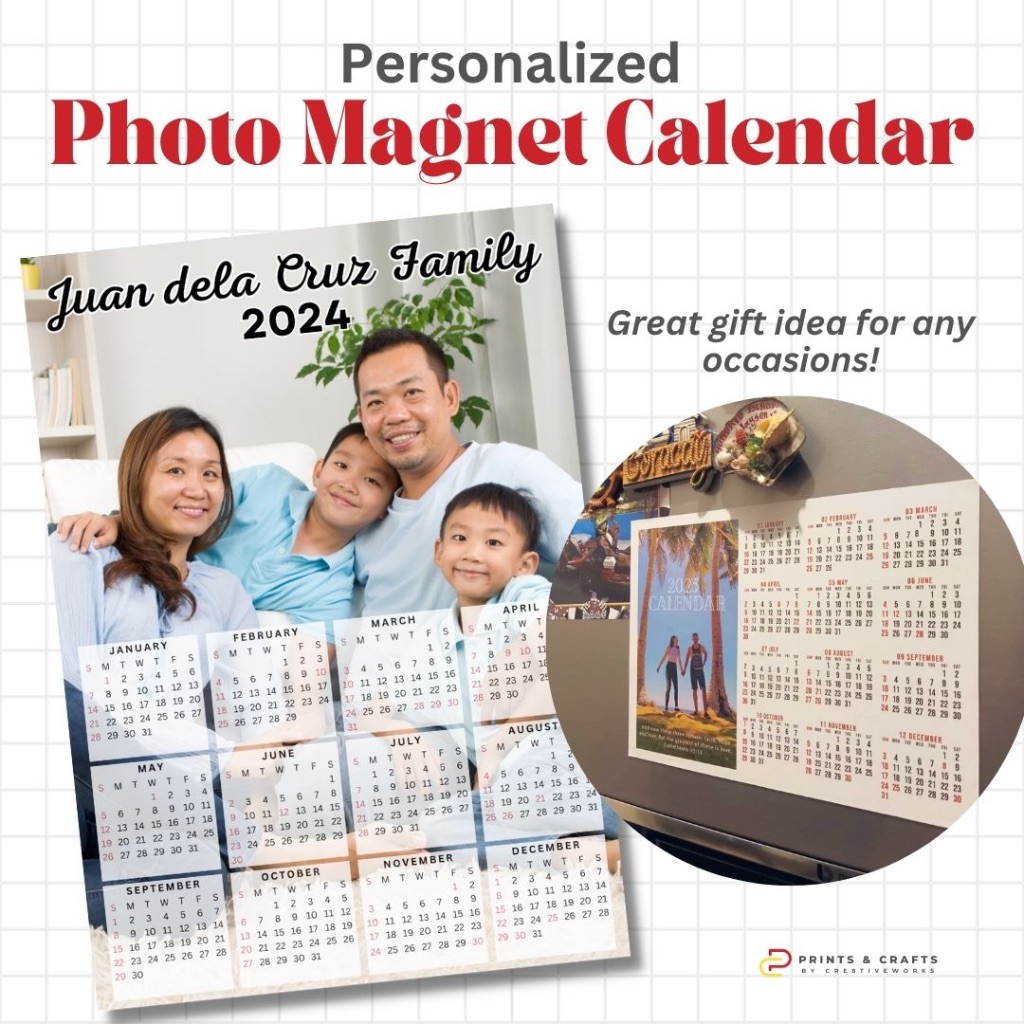 Personalized Photo Ref 2024 Calendar Calendar Birthday