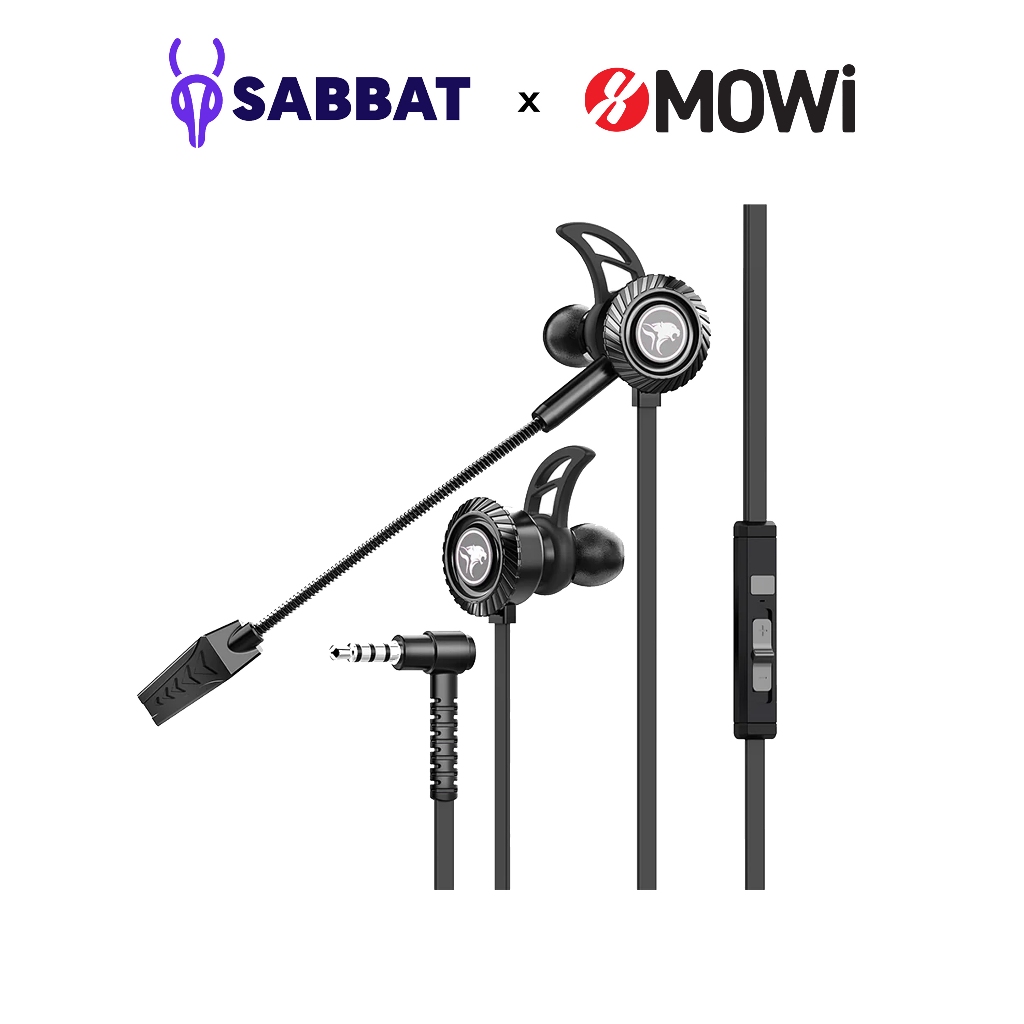 xMOWi RX1 Gaming Earphones Dual Microphone Bass InEar Headset with Active Noise Reduction Mic