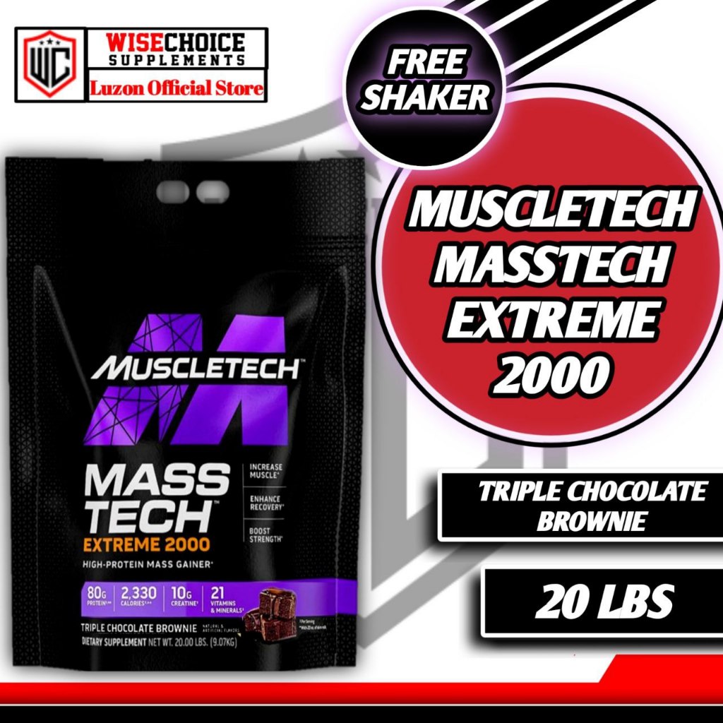 MUSCLETECH MASSTECH EXTREME 2000 20 LBS TRIPLE CHOCOLATE BROWNIE ...
