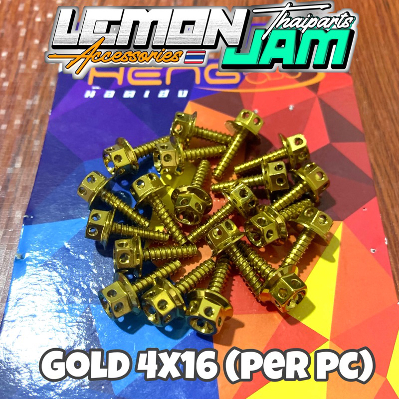 ORIG HENG HONDA 4X16 BODY BOLTS CLICK , BEAT , GENIO FLOWER , mushroom