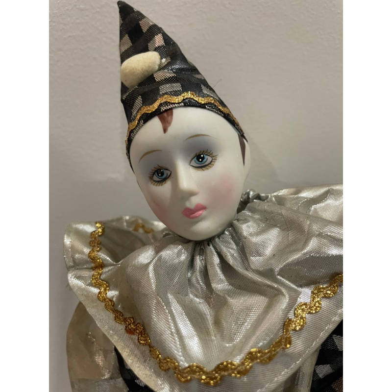 Vintage Jester Porcelain Poseable Harlequin Clown Doll 19” | Shopee ...
