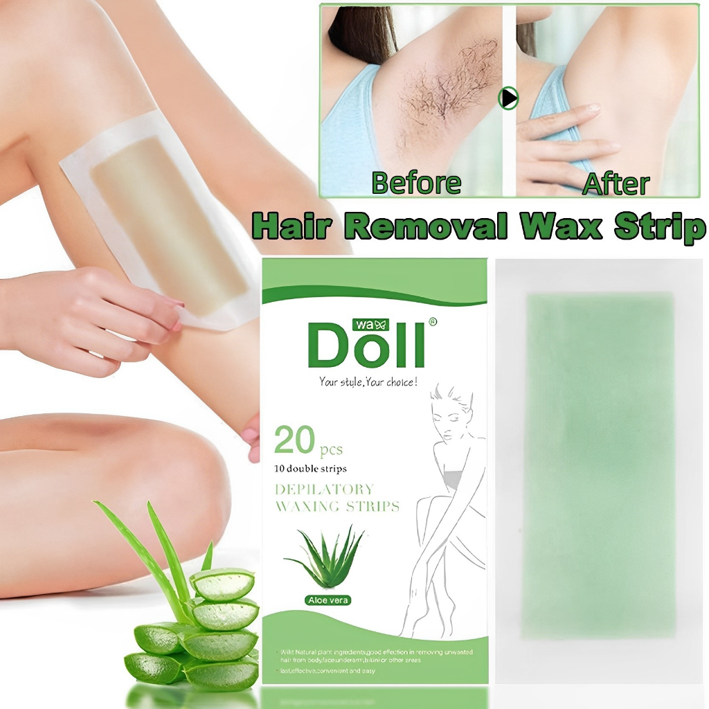 20Pcs Hair Removal Wax Strips Facial Body Depilatory Disposable Paper