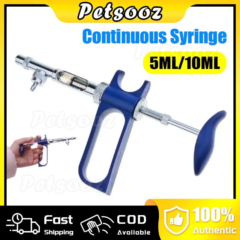 5/10ml Veterinary Continuous syringe Adjustable automatic Vaccine ...