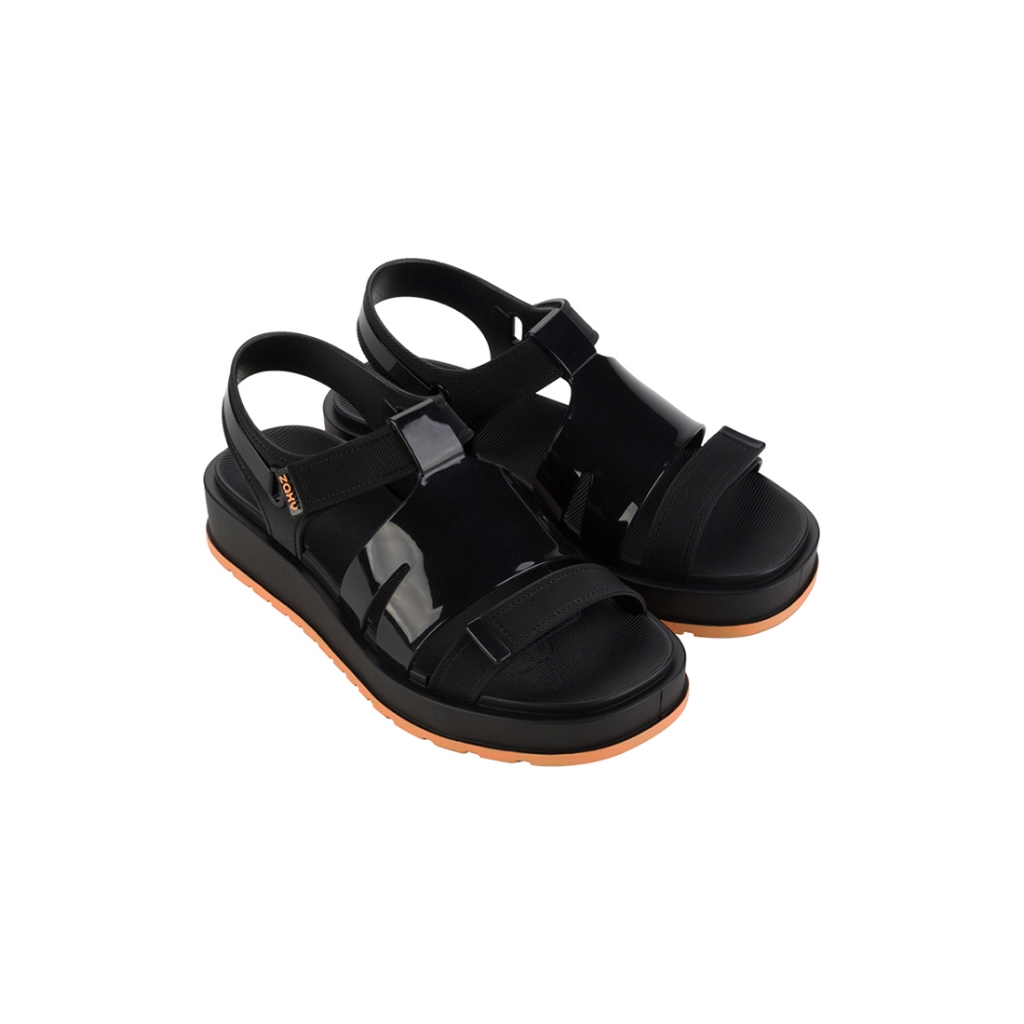 Ladies black best sale comfort sandals