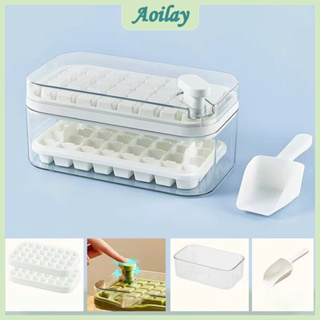 64 Grid ice cube molder with Lid and Bin big ice maker mold plastics ice  tray with cover ice crusher