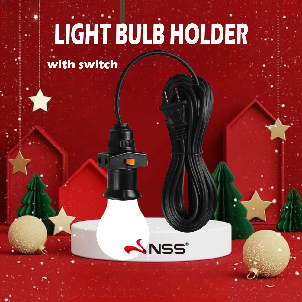 NSS Bulb Holder E27 Plug in Light Socket Adapter with On/Off Switch