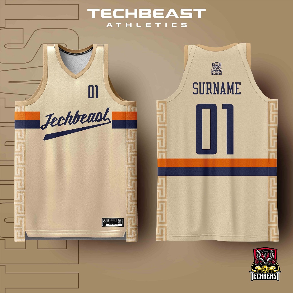 Greek Khaki Full Sublimation Basketball Jersey Techbeast ( CUSTOM NAME